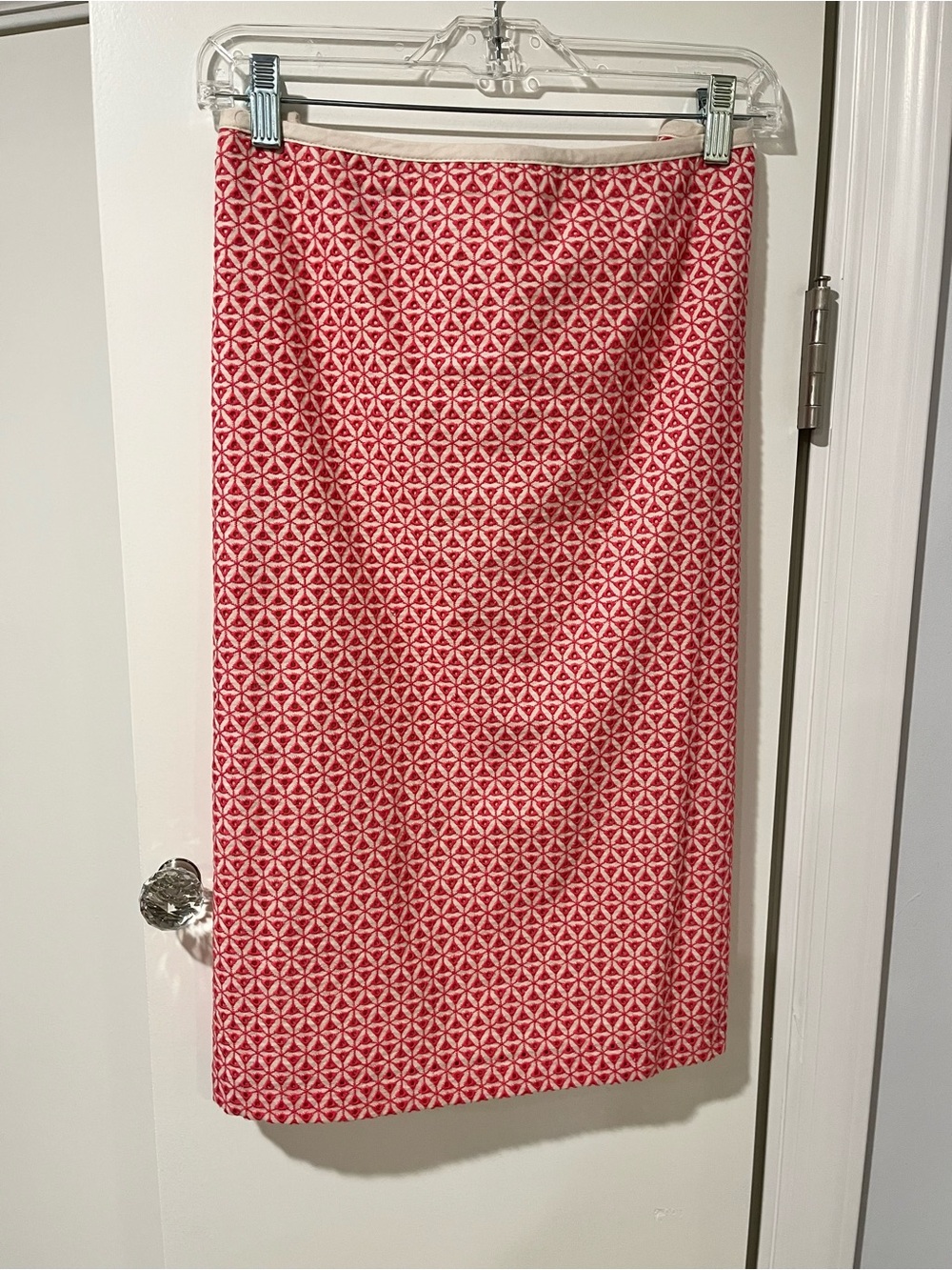 Talbots Pink Geometric Sheath Skirt